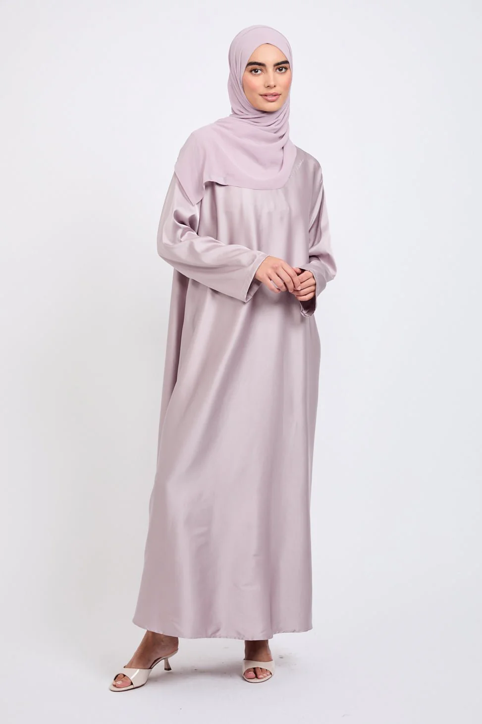 Premium English Rose Satin Inner Slip Dress  - LONG SLEEVE - Image 4