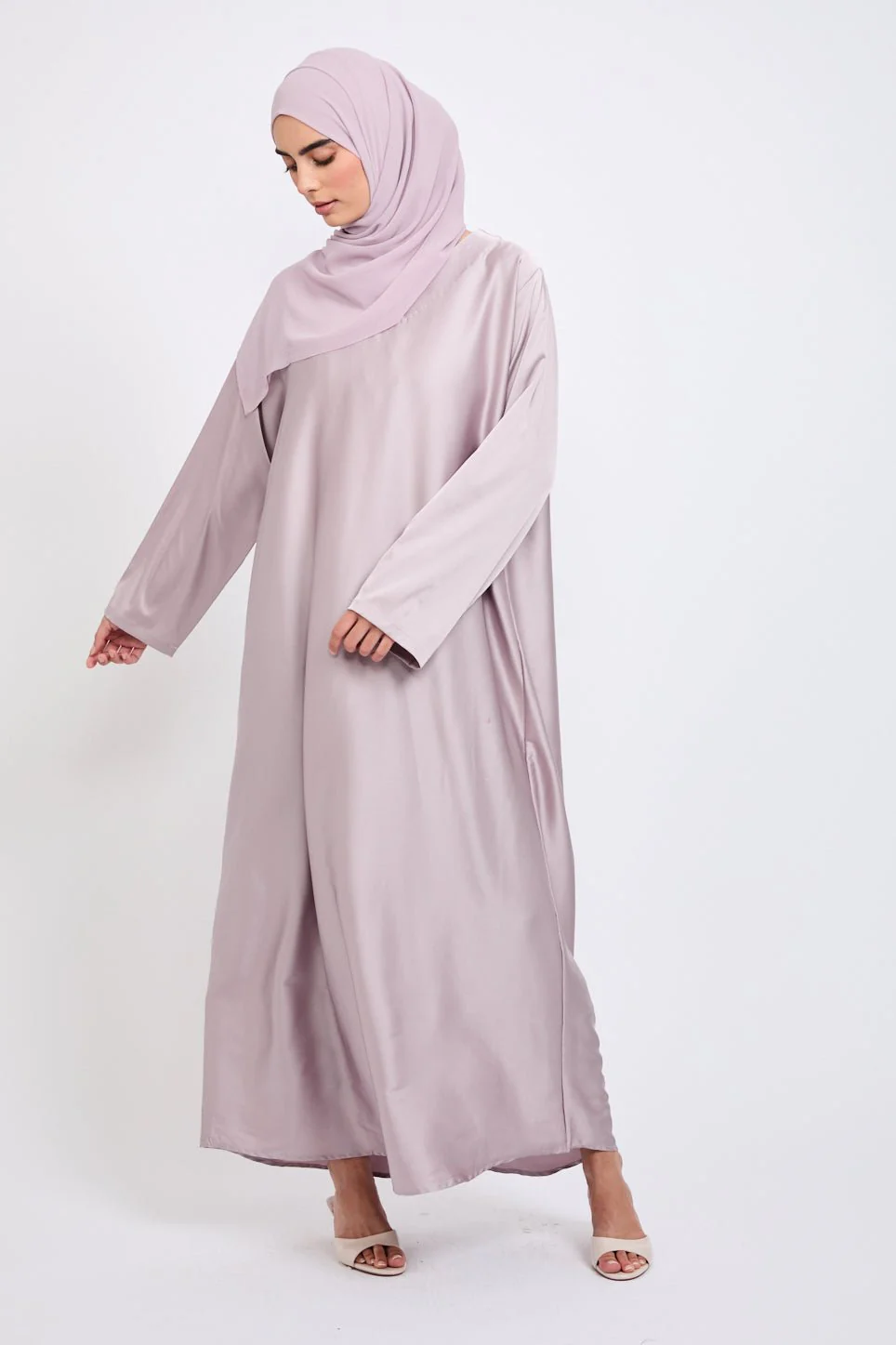 Premium English Rose Satin Inner Slip Dress  - LONG SLEEVE - Image 5