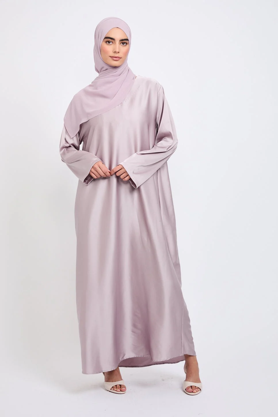 Premium English Rose Satin Inner Slip Dress  - LONG SLEEVE - Image 6