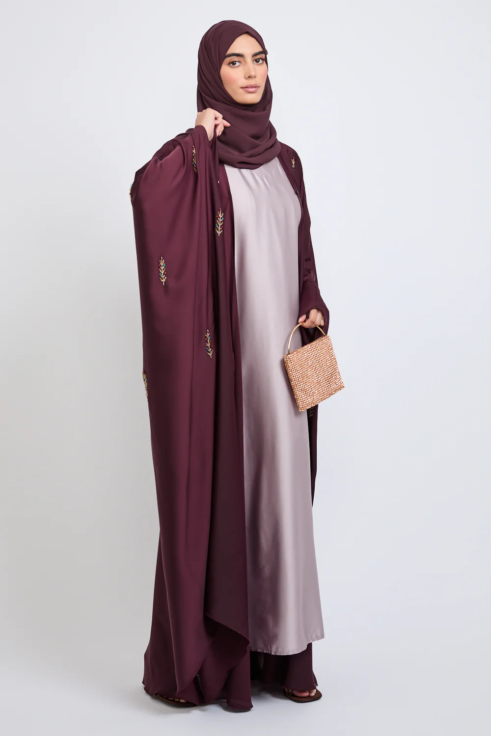 Premium English Rose Satin Inner Slip Dress  - LONG SLEEVE - Image 9