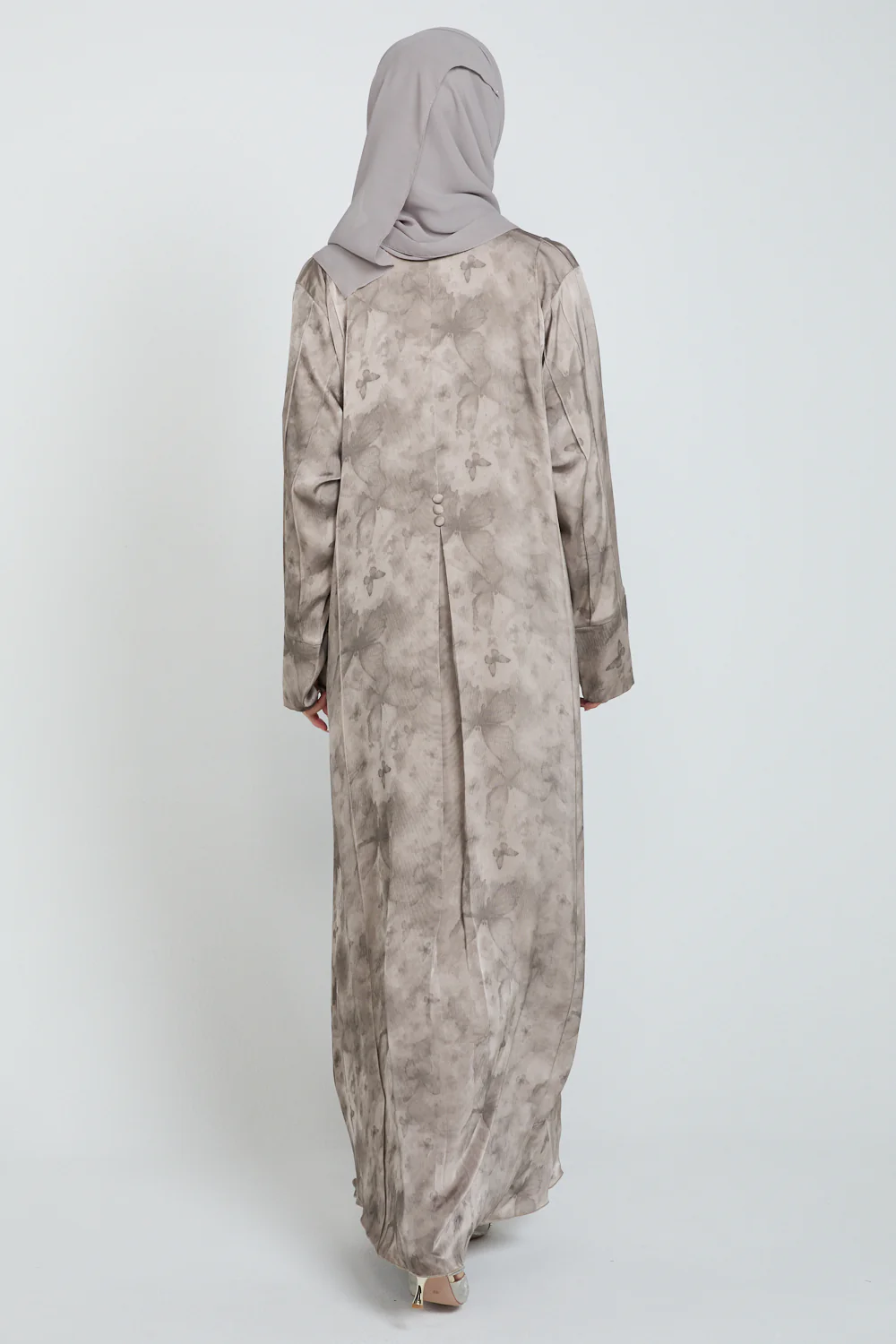Premium Floral Mirage Blazer Open Abaya - Desert Mist- LIMITED EDITION - Image 7