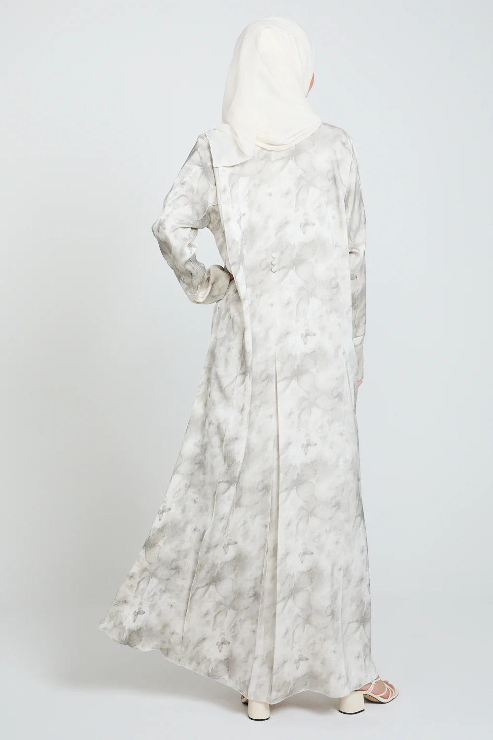 Premium Floral Mirage Blazer Open Abaya - Moonstone - LIMITED EDITION - Image 10