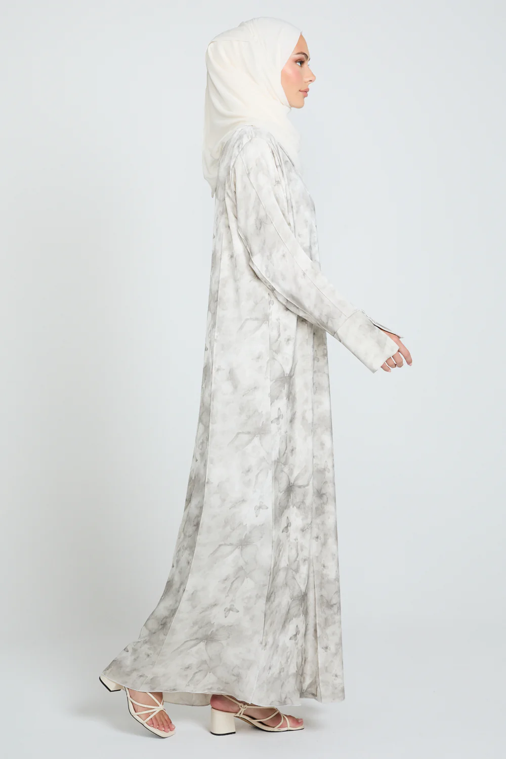 Premium Floral Mirage Blazer Open Abaya - Moonstone - LIMITED EDITION - Image 6