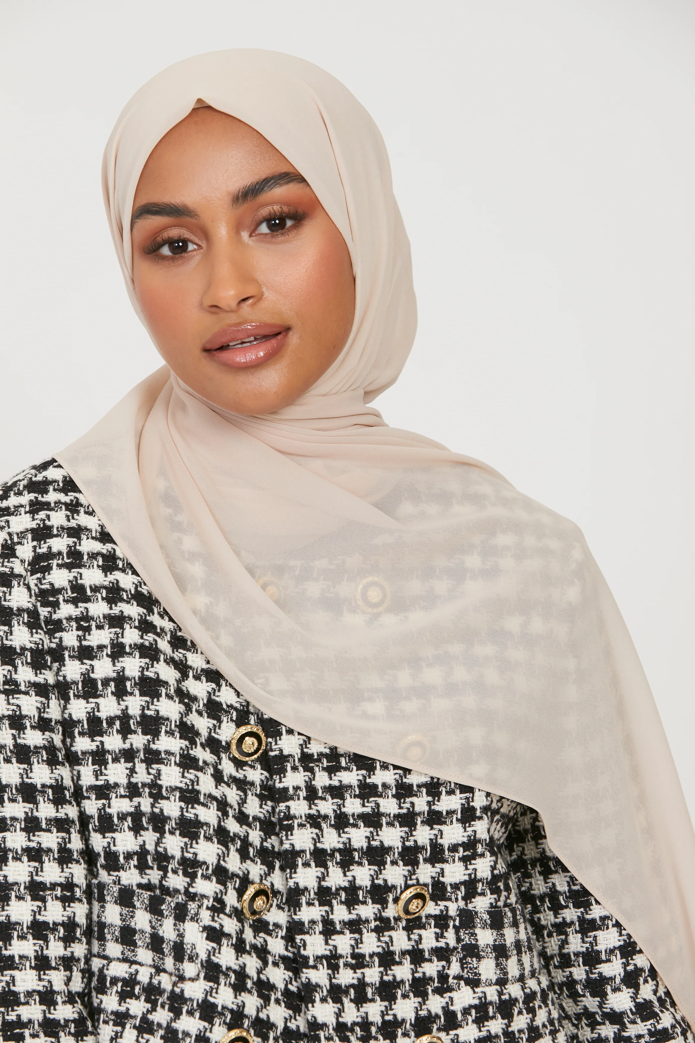 Premium Georgette Chiffon Hijab -  Nude - Image 3