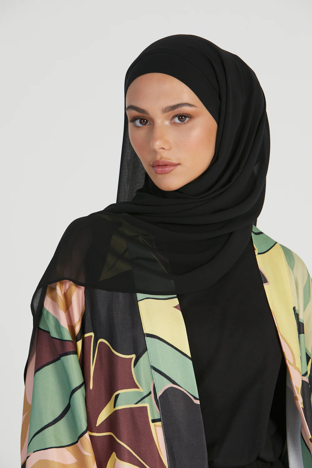 Premium Instant Chiffon Hijab - Black - Image 2