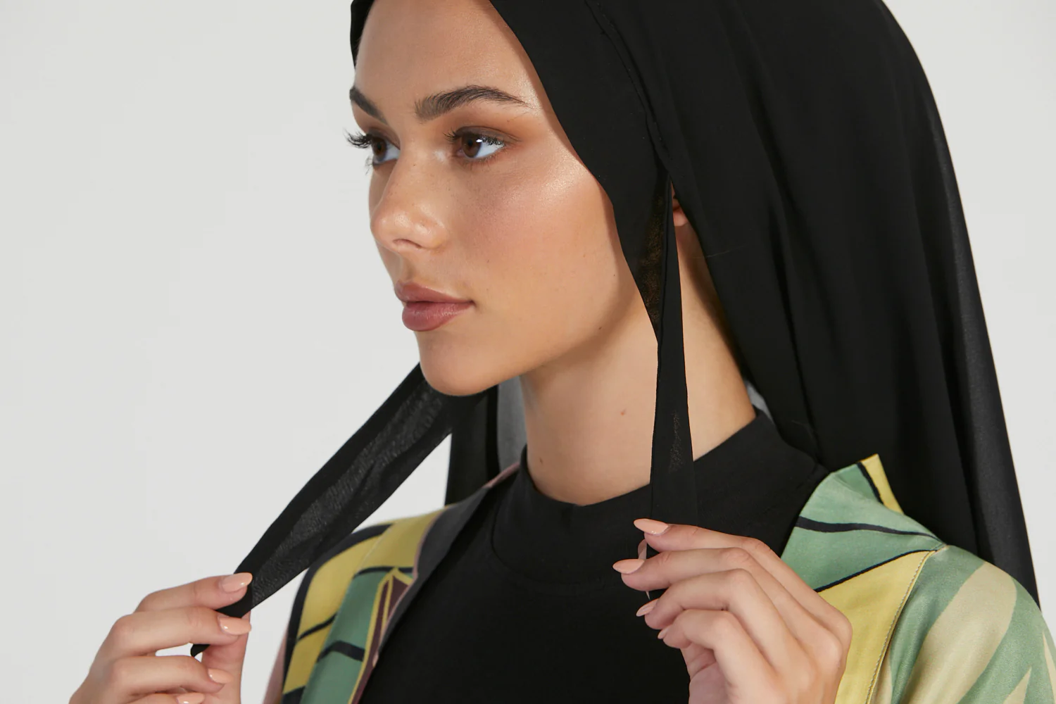 Premium Instant Chiffon Hijab - Black - Image 8