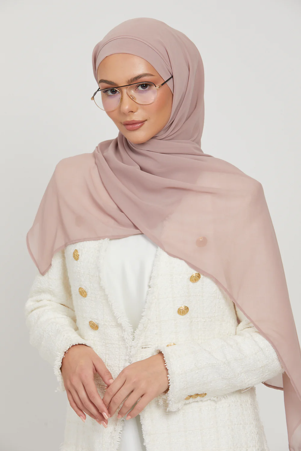 Premium Instant Chiffon Hijab - Dusty Mink - Image 2