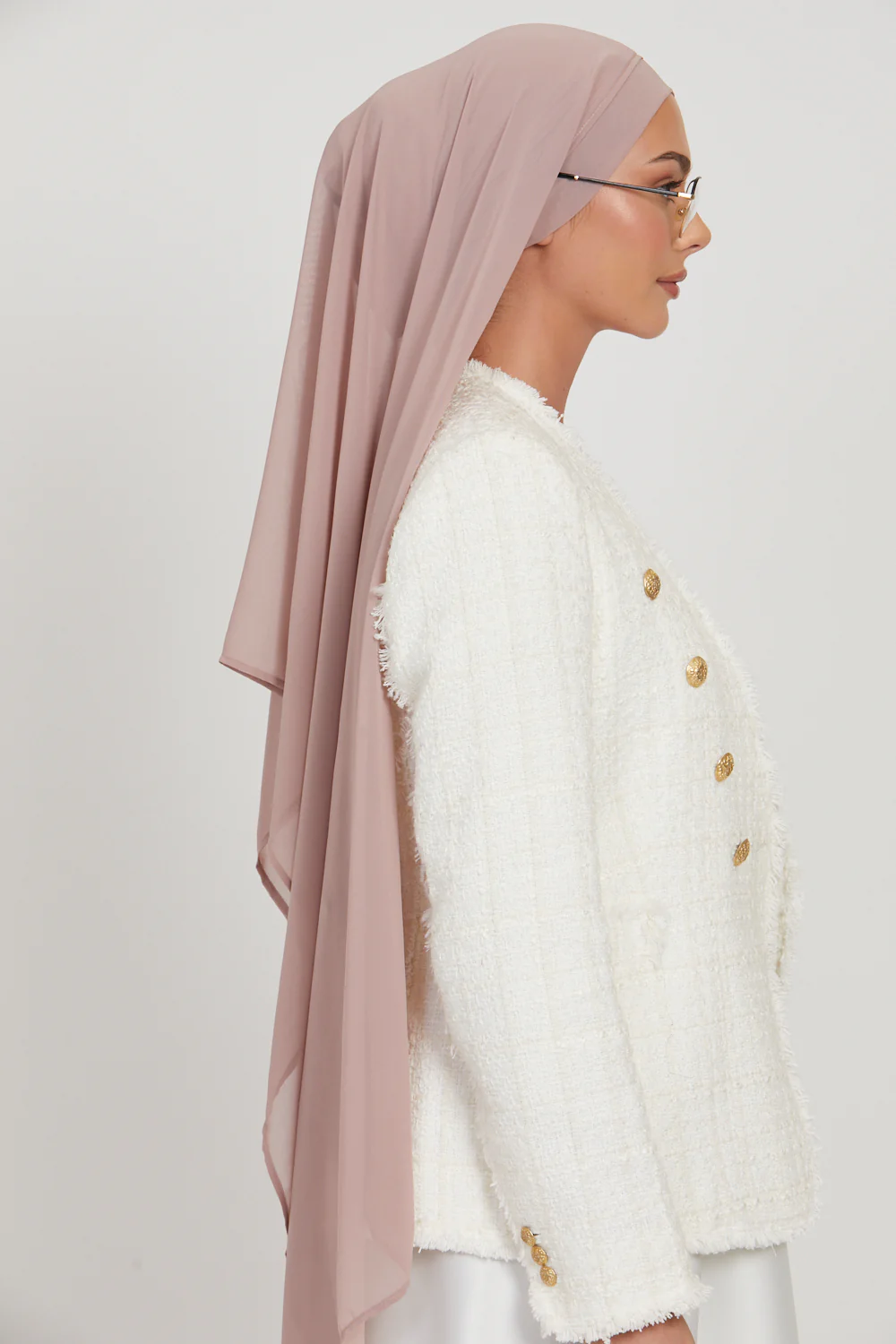Premium Instant Chiffon Hijab - Dusty Mink - Image 6