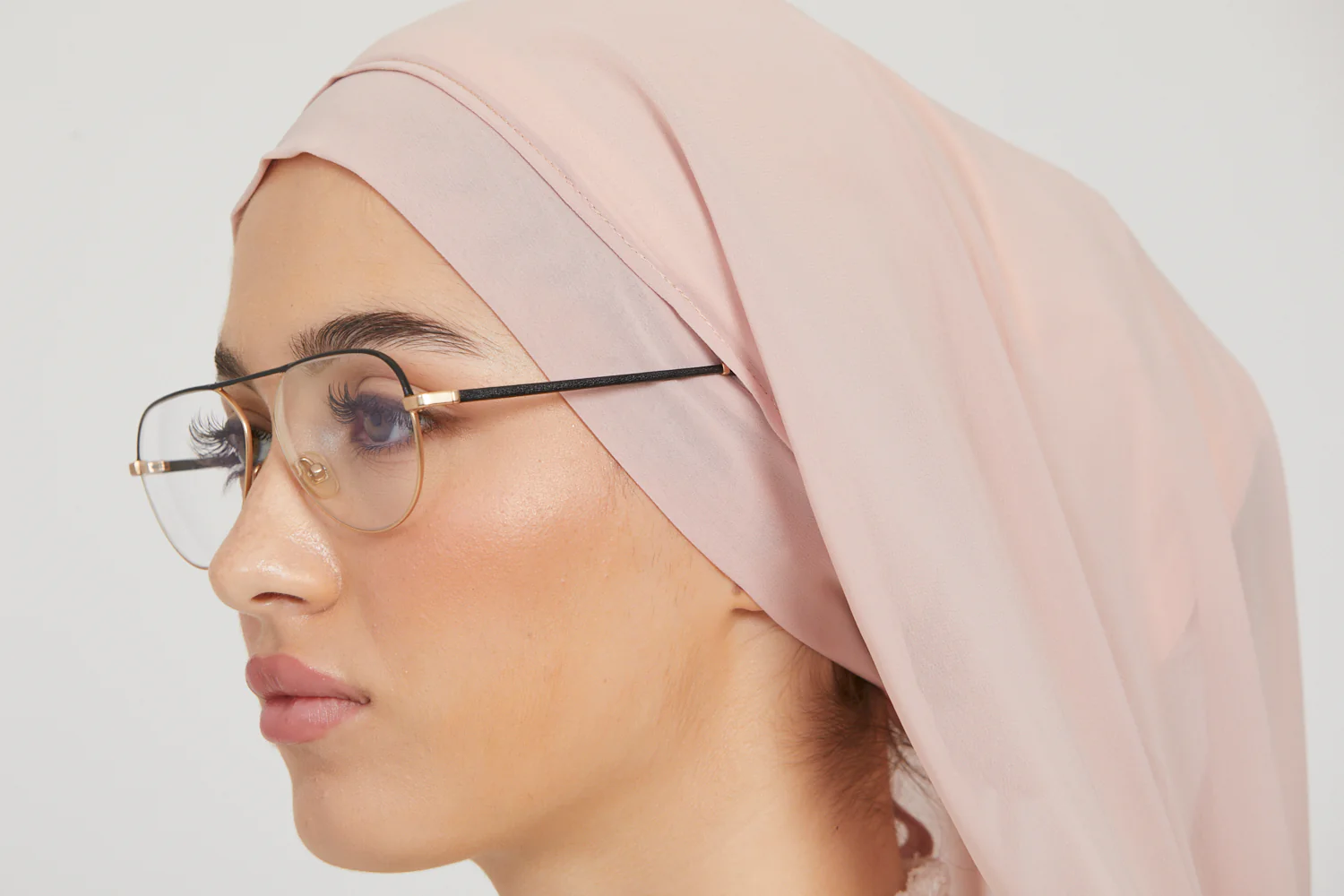 Premium Instant Chiffon Hijab - Light Blush - Image 4