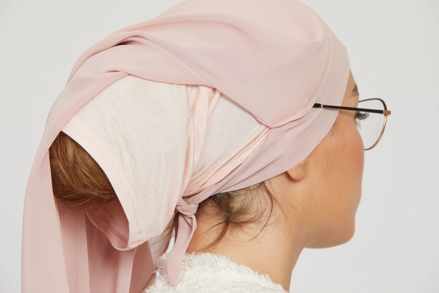 Premium Instant Chiffon Hijab - Light Blush - Image 6