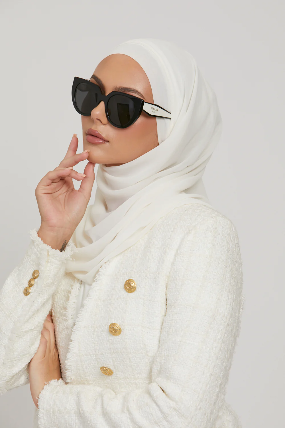 Premium Instant Chiffon Hijab - Off White