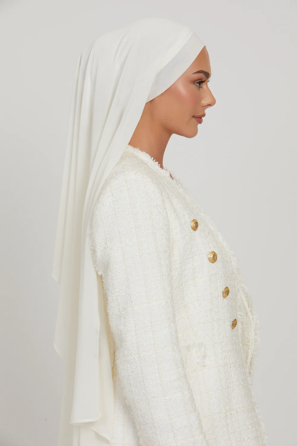 Premium Instant Chiffon Hijab - Off White - Image 6
