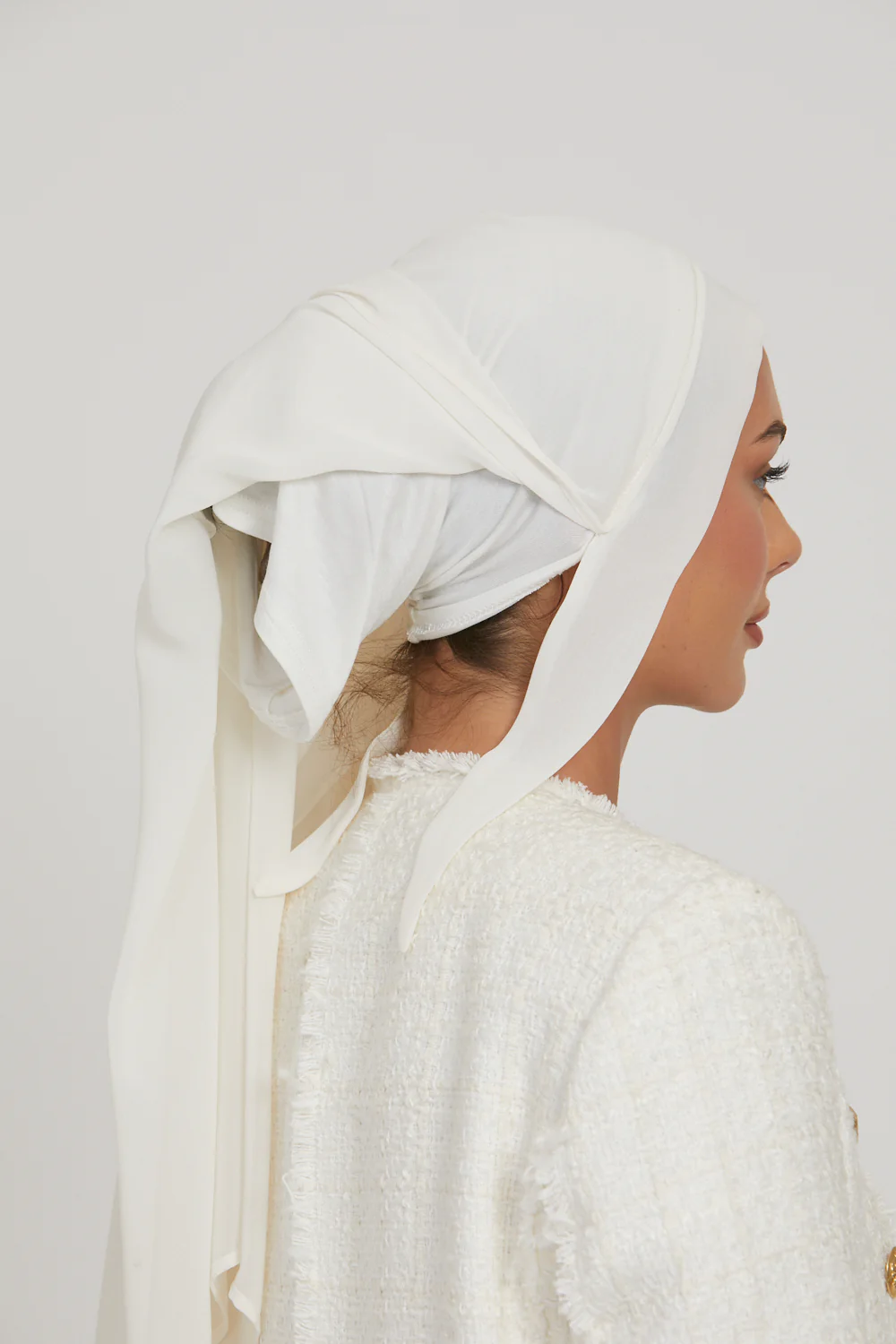 Premium Instant Chiffon Hijab - Off White - Image 8