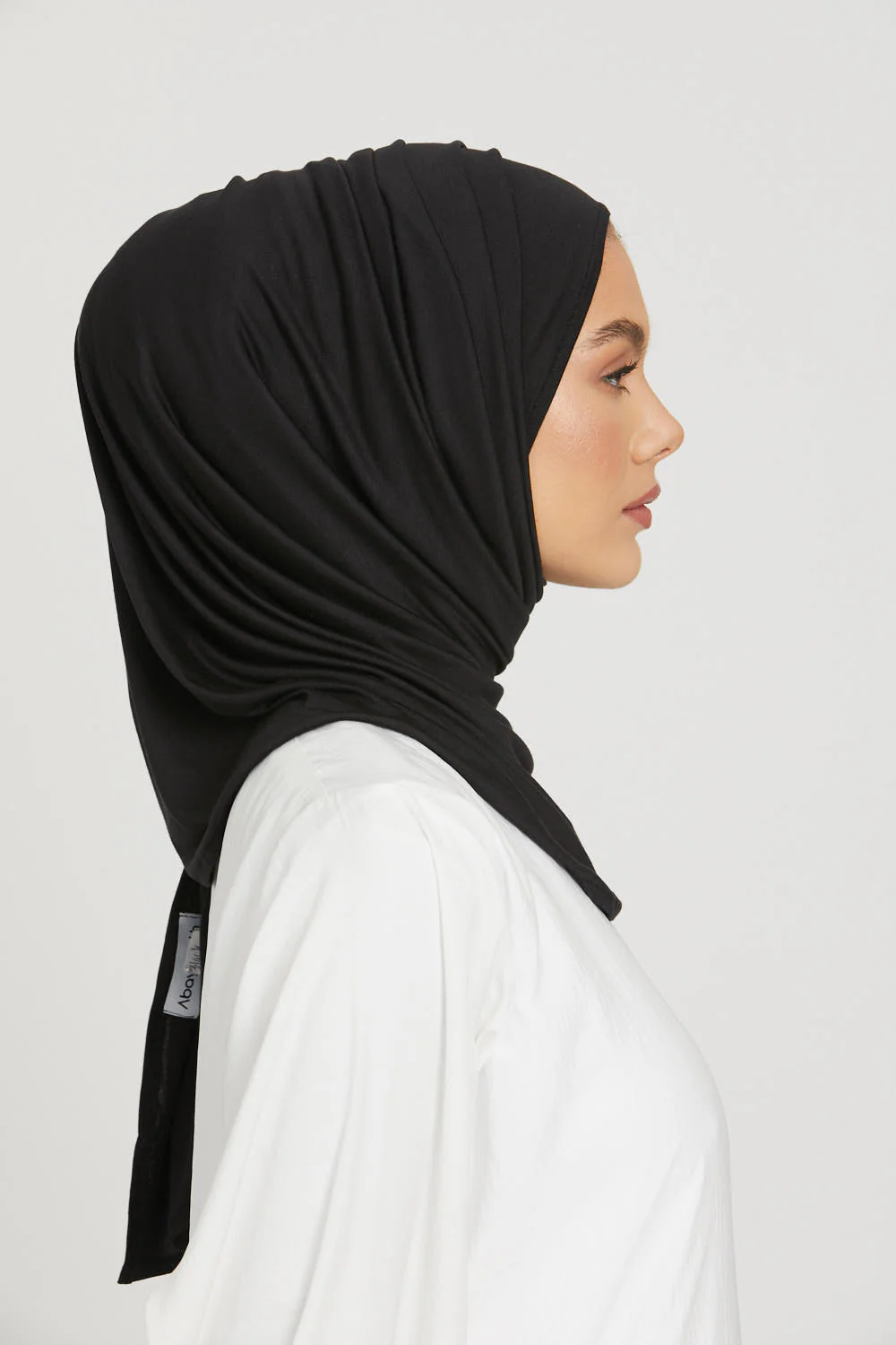 Premium Instant Jersey Hijab - Black - Image 3