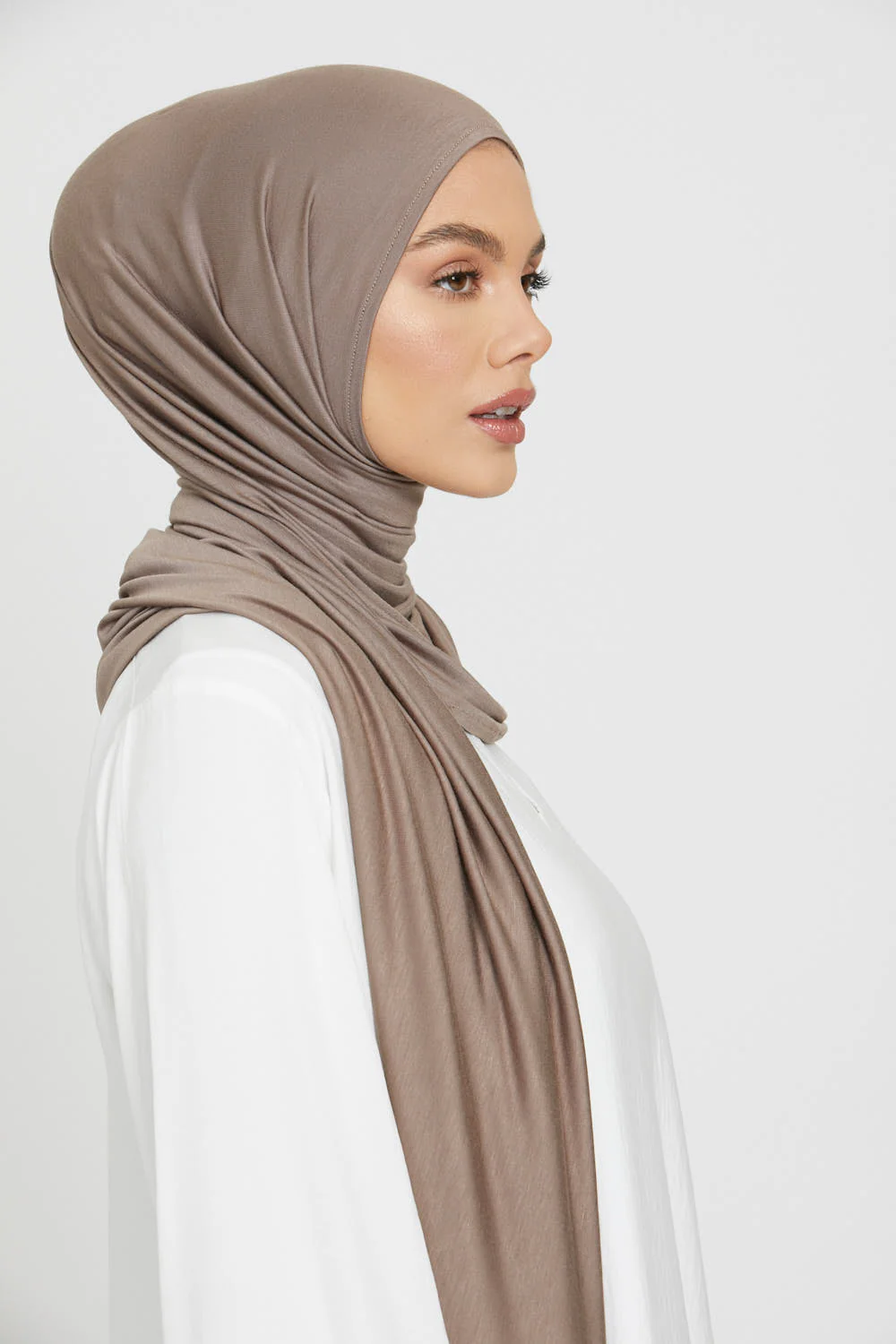 Premium Instant Jersey Hijab - Cafe Au Lait - Image 5