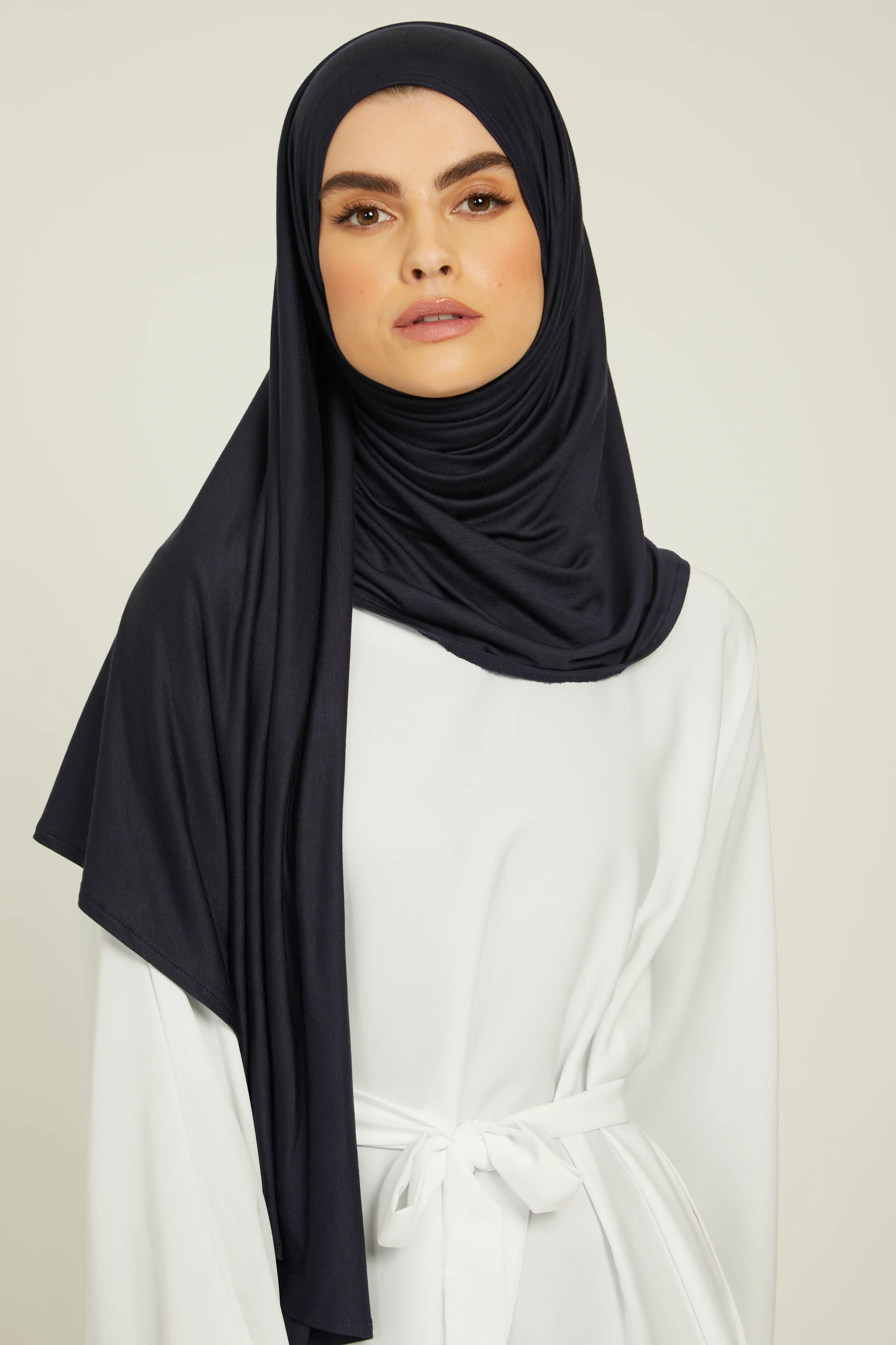 Premium Instant Jersey Hijab - Navy - Image 2