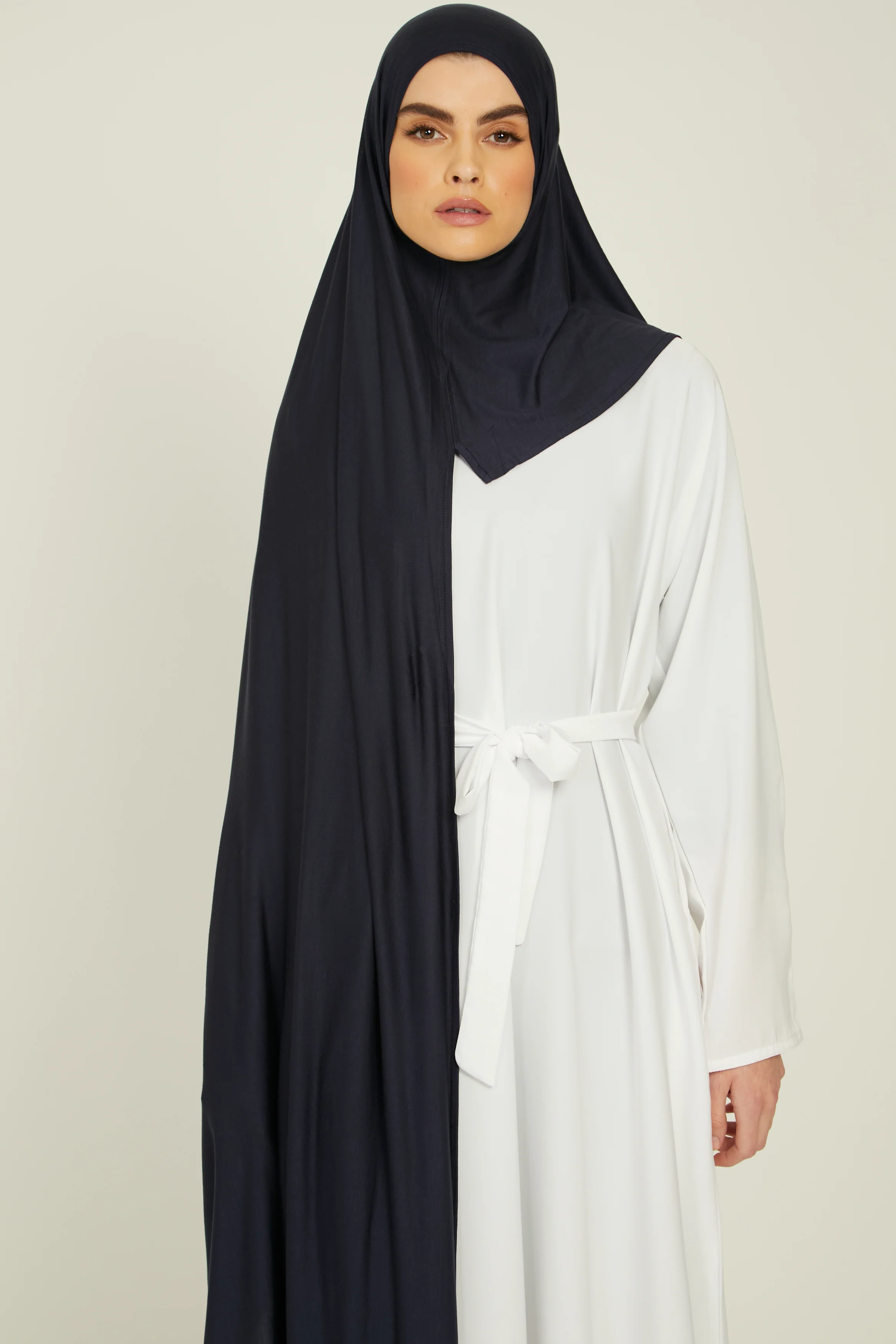 Premium Instant Jersey Hijab - Navy - Image 5