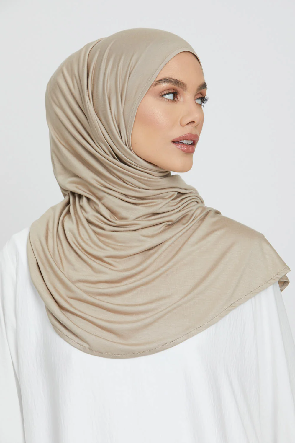 Premium Instant Jersey Hijab - Nude - Image 3