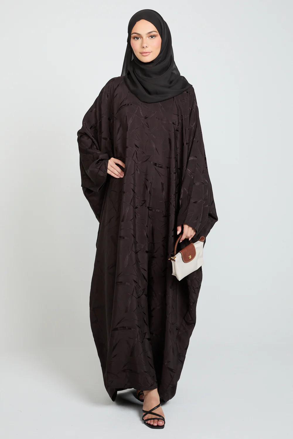 Premium Jacquard Closed Farasha - Nightshade Brown