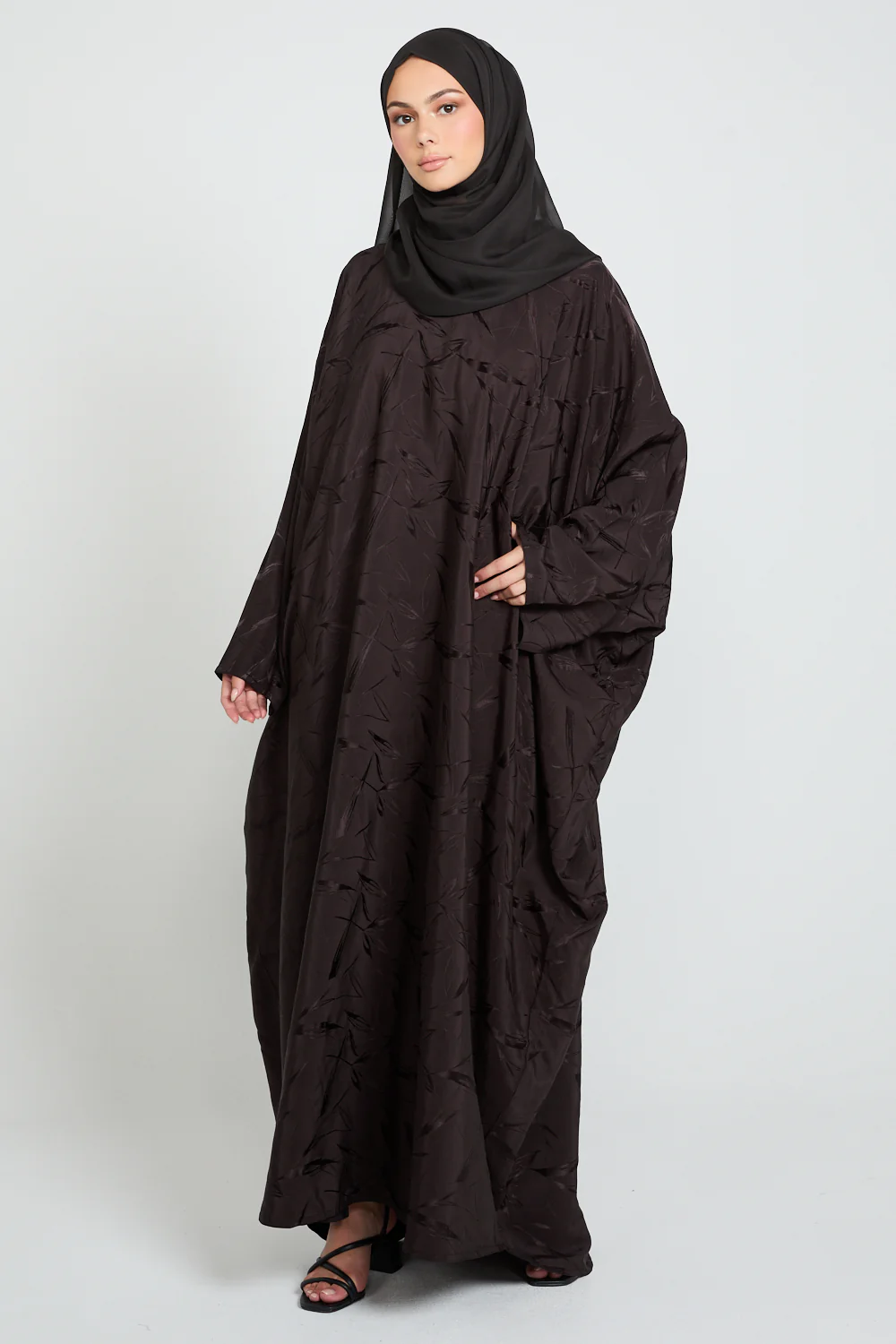 Premium Jacquard Closed Farasha - Nightshade Brown - Image 3