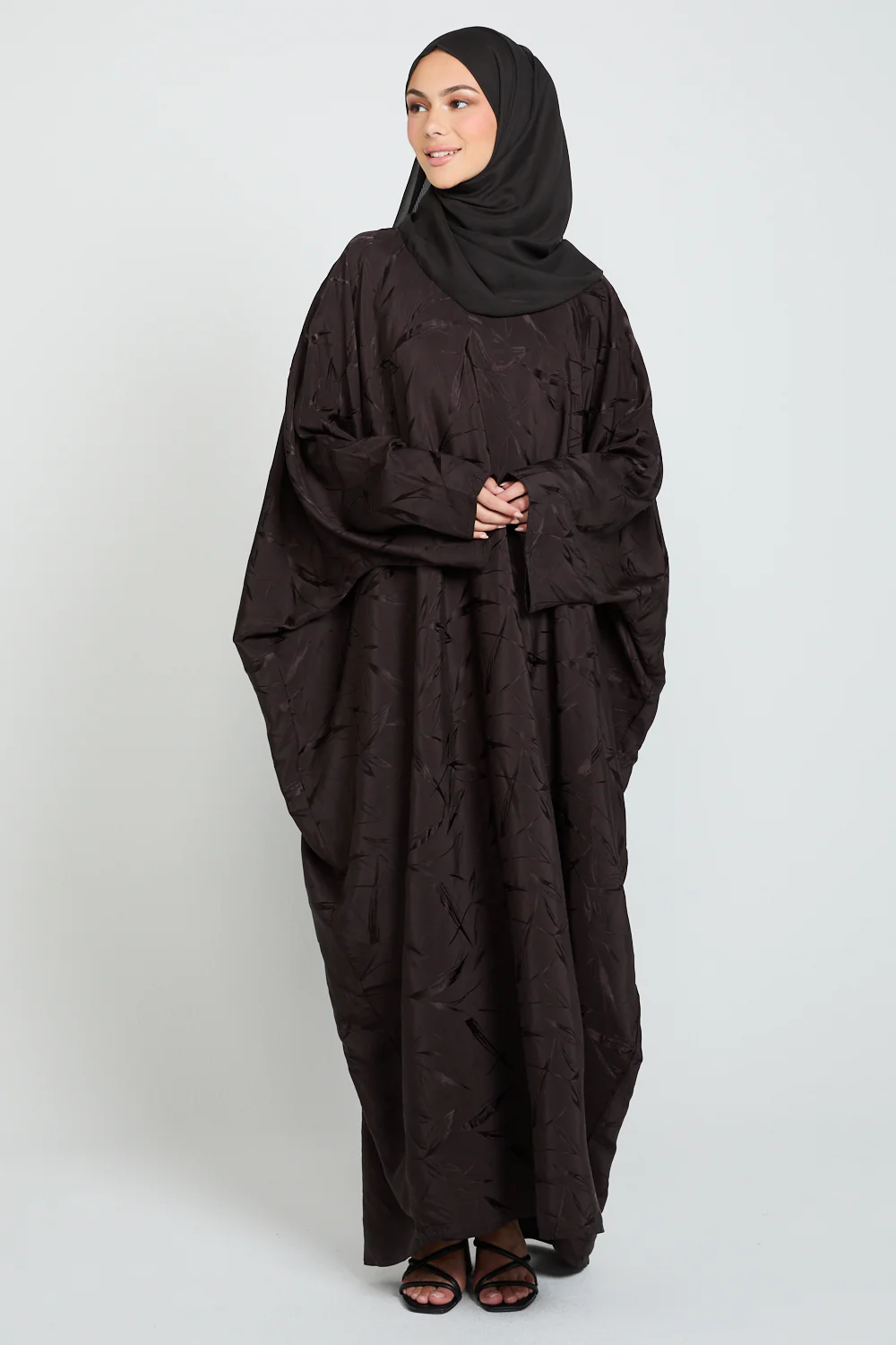 Premium Jacquard Closed Farasha - Nightshade Brown - Image 5