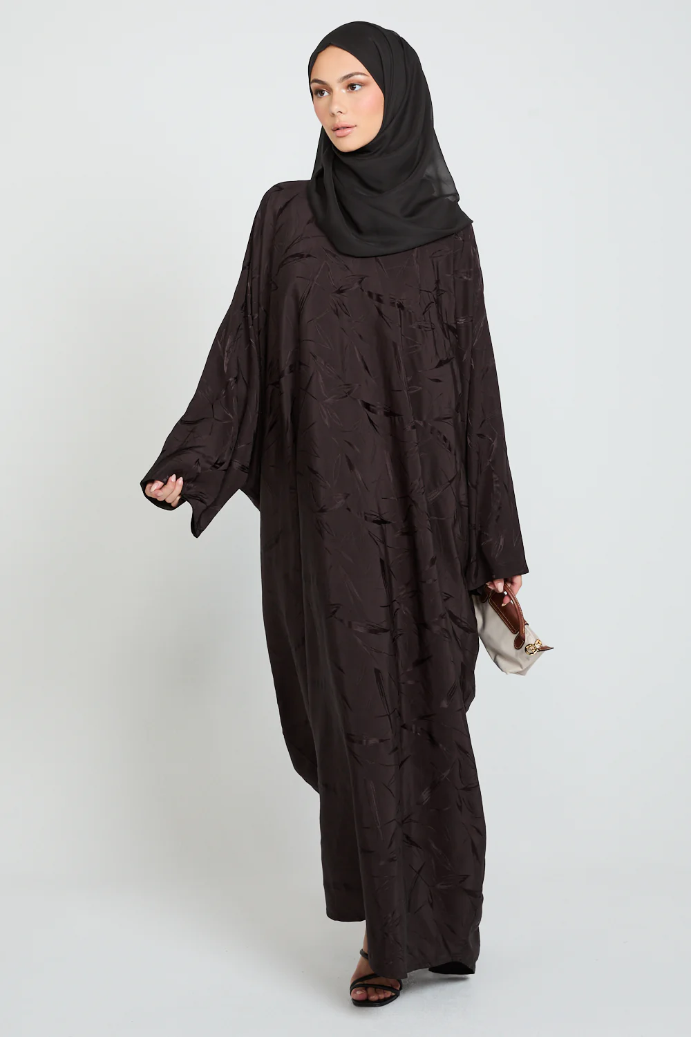 Premium Jacquard Closed Farasha - Nightshade Brown - Image 7