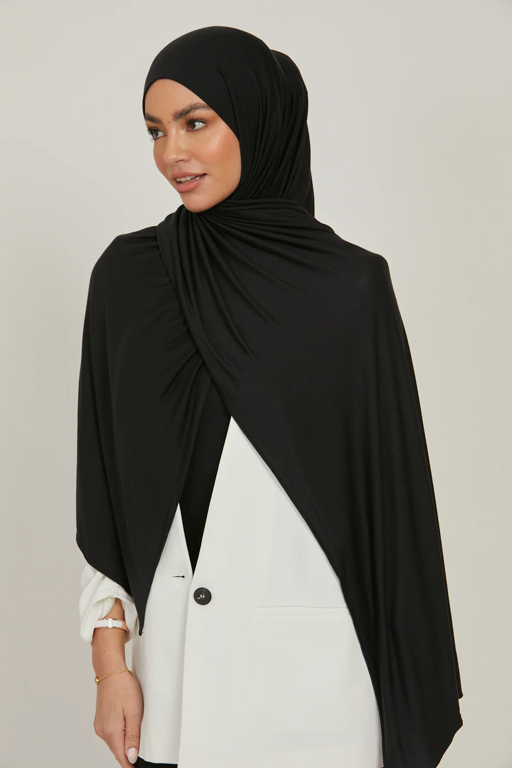 Premium Jersey Hijab - Black - Image 2