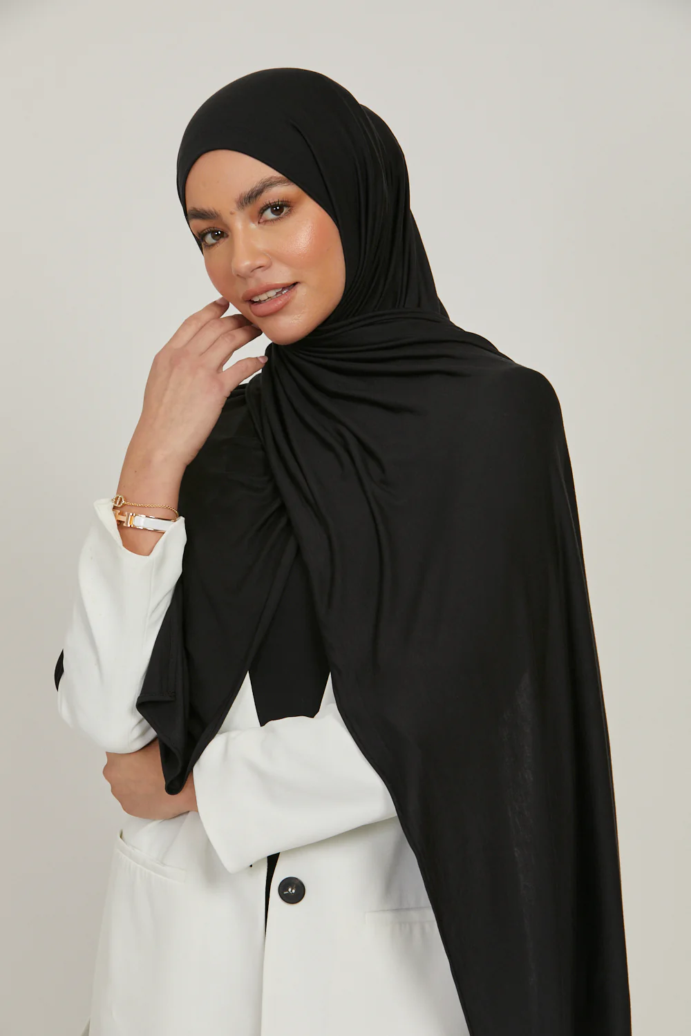 Premium Jersey Hijab - Black - Image 4