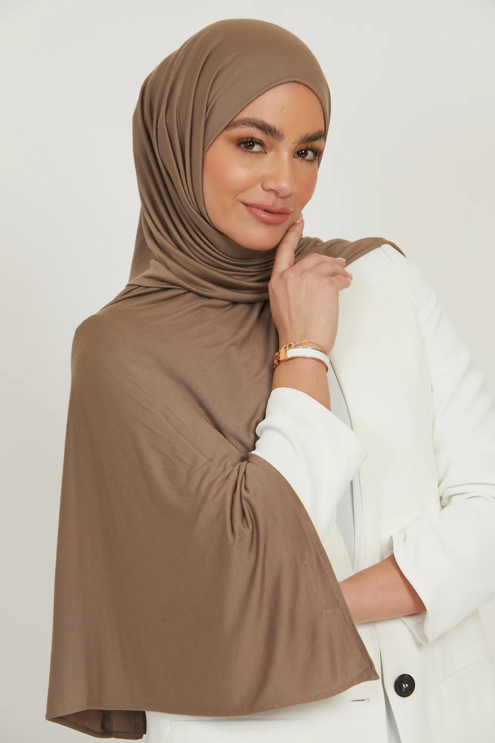 Premium Jersey Hijab - Cafe Au Lait - Image 3