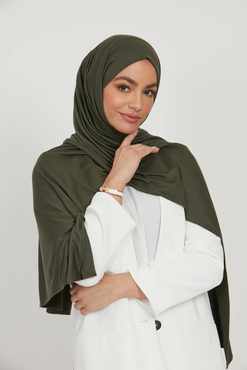 Premium Jersey Hijab - Khaki - Image 2