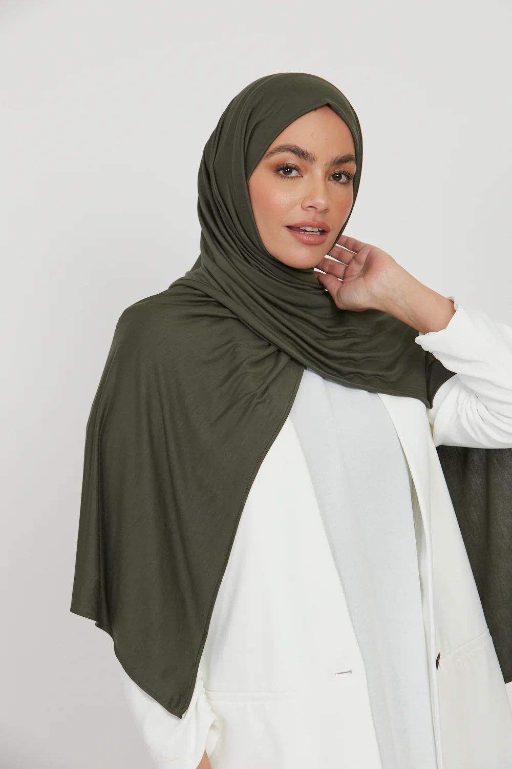 Premium Jersey Hijab - Khaki - Image 3