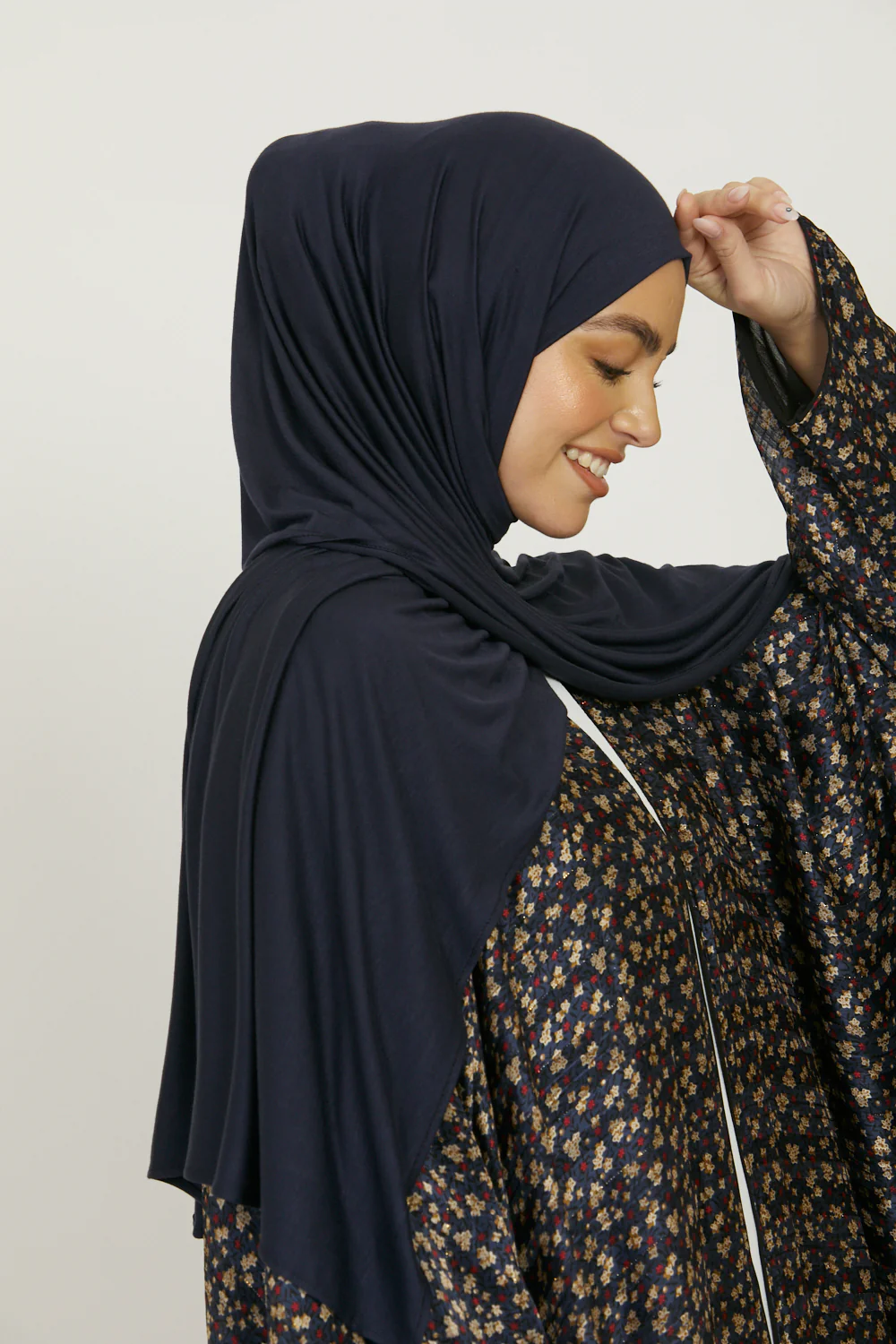 Premium Jersey Hijab - Navy - Image 2