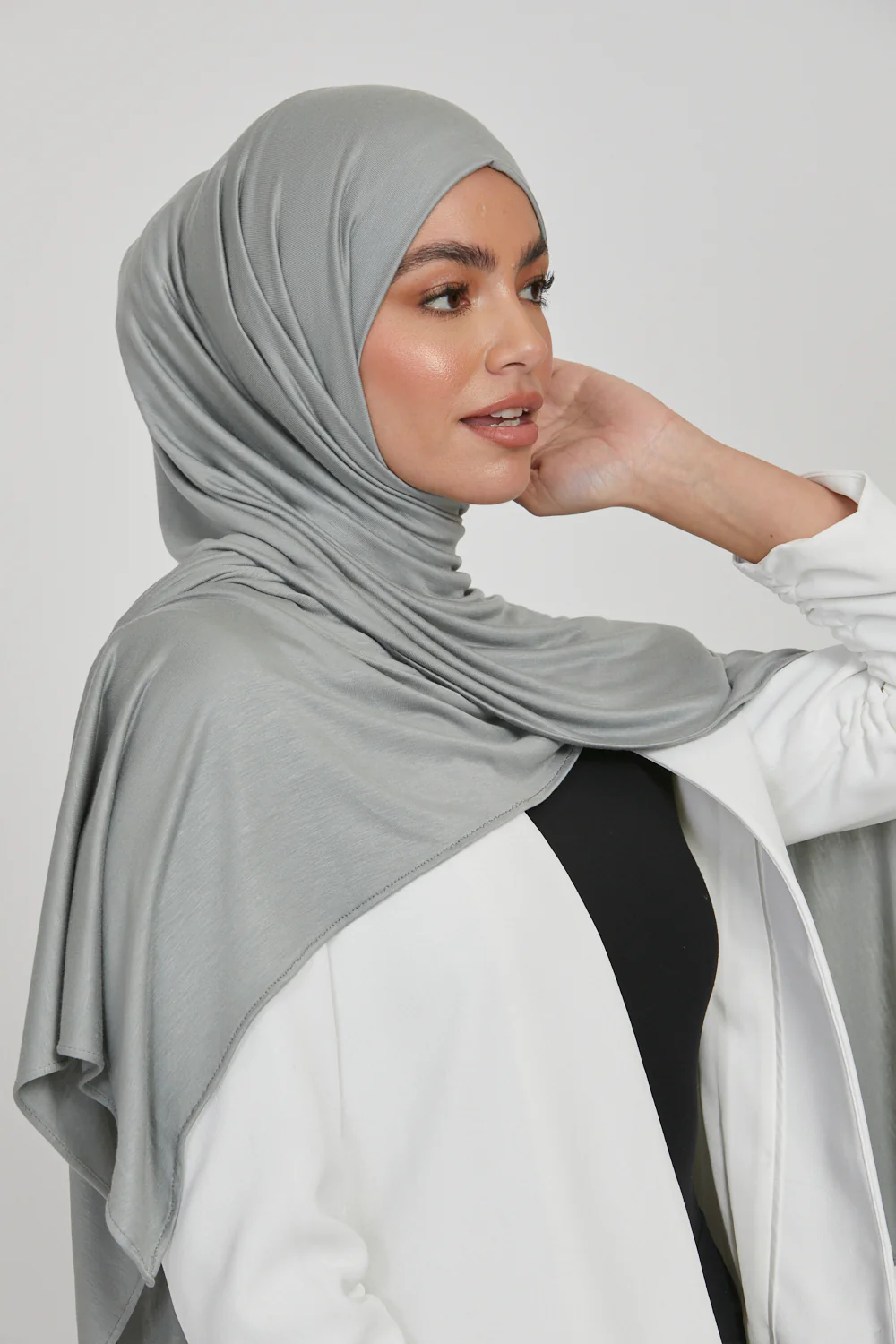 Premium Jersey Hijab - Stone Green