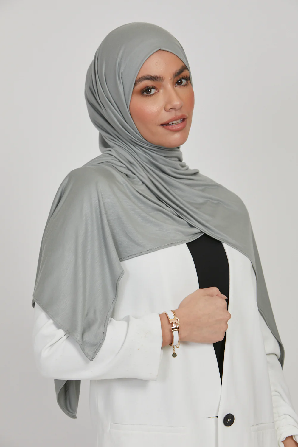 Premium Jersey Hijab - Stone Green - Image 2