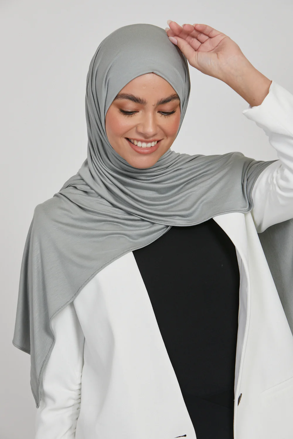 Premium Jersey Hijab - Stone Green - Image 3