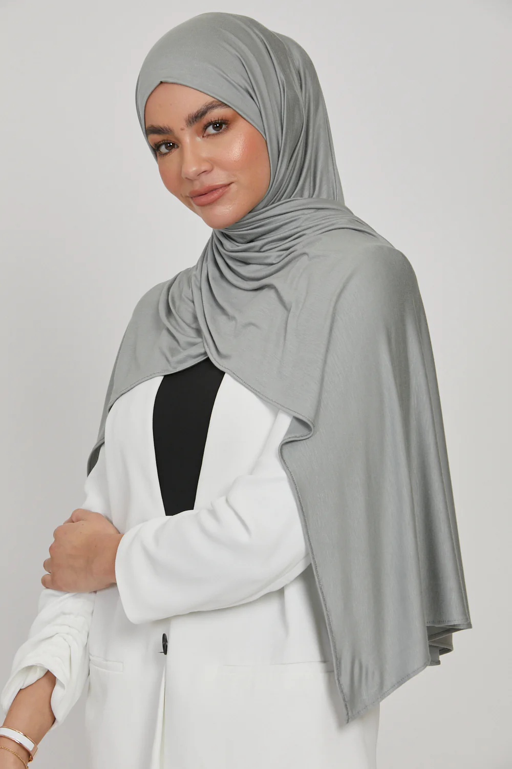 Premium Jersey Hijab - Stone Green - Image 5