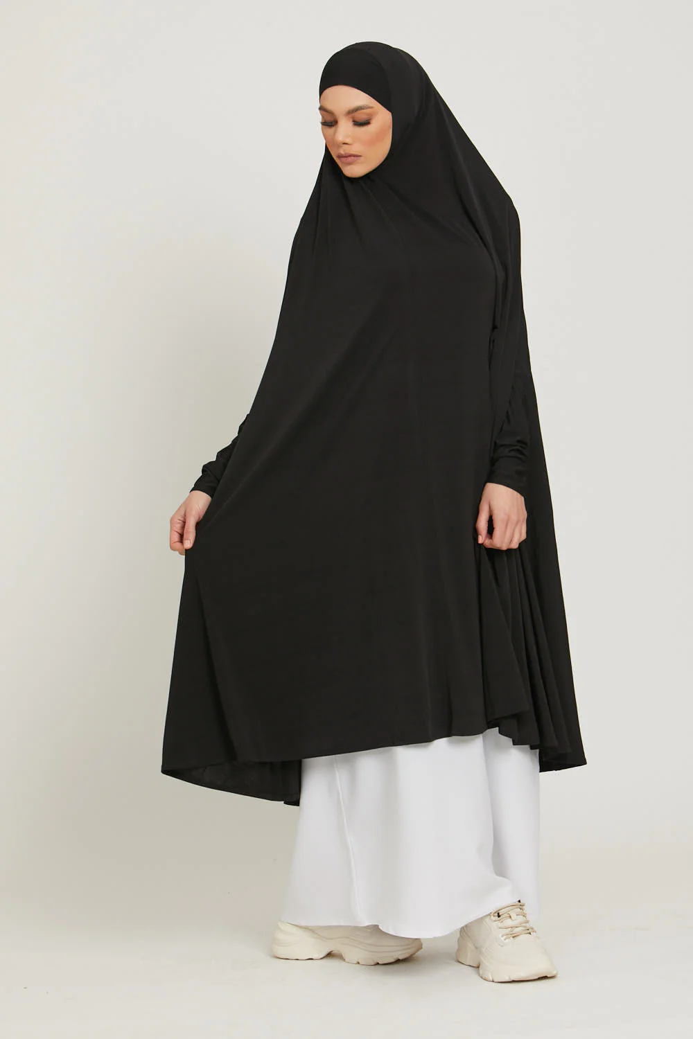 Premium Jersey Prayer Abaya  - Black