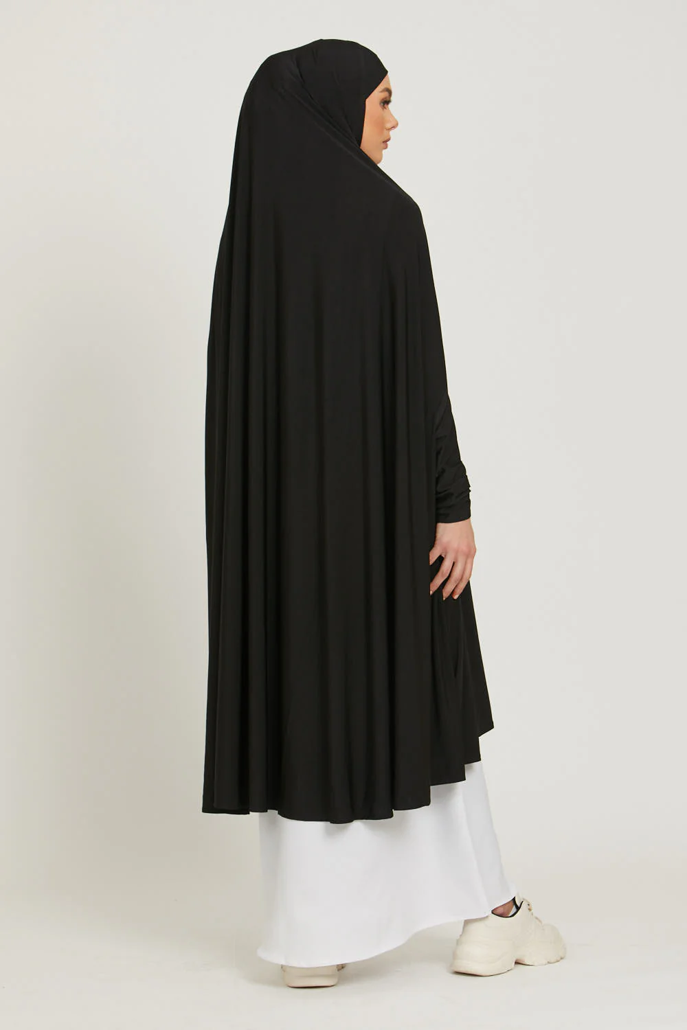 Premium Jersey Prayer Abaya  - Black - Image 7