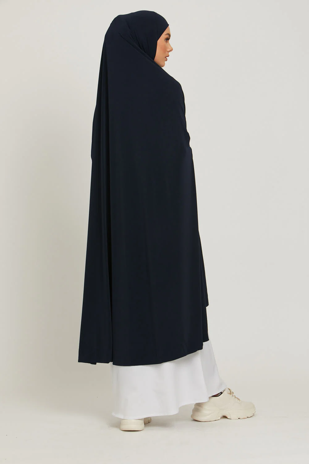 Premium Jersey Prayer Abaya  - Deep Navy - Image 5