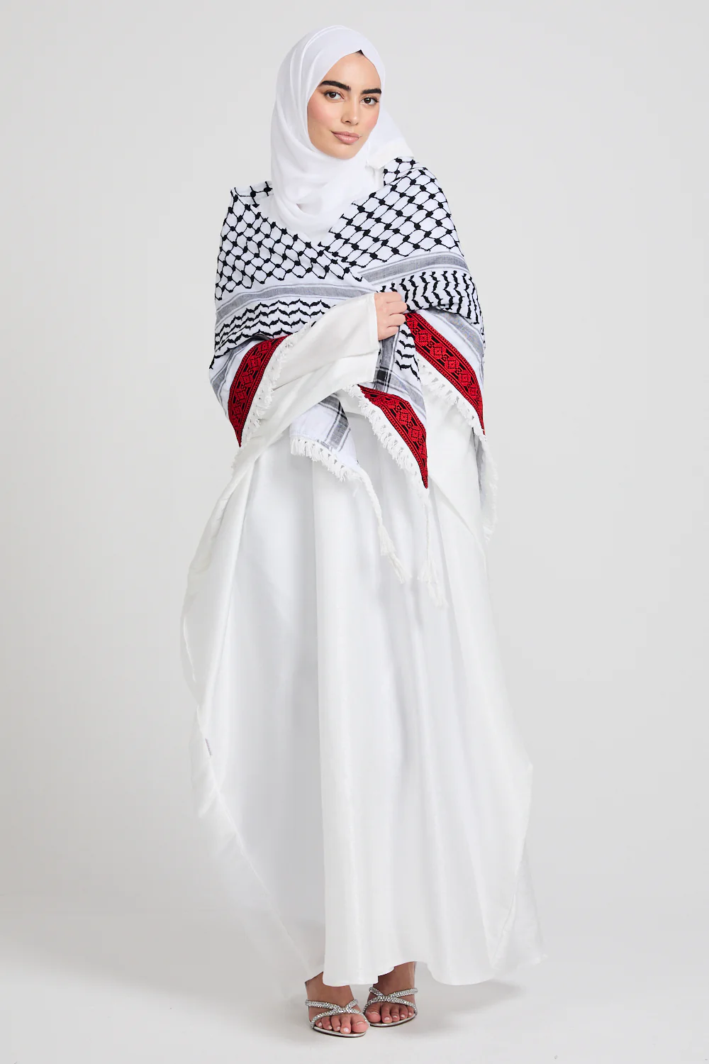 Premium Keffiyeh Scarf With Embroidery - Image 6