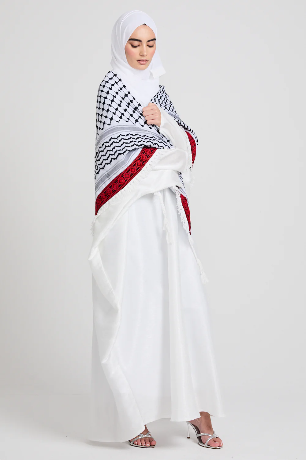 Premium Keffiyeh Scarf With Embroidery - Image 7