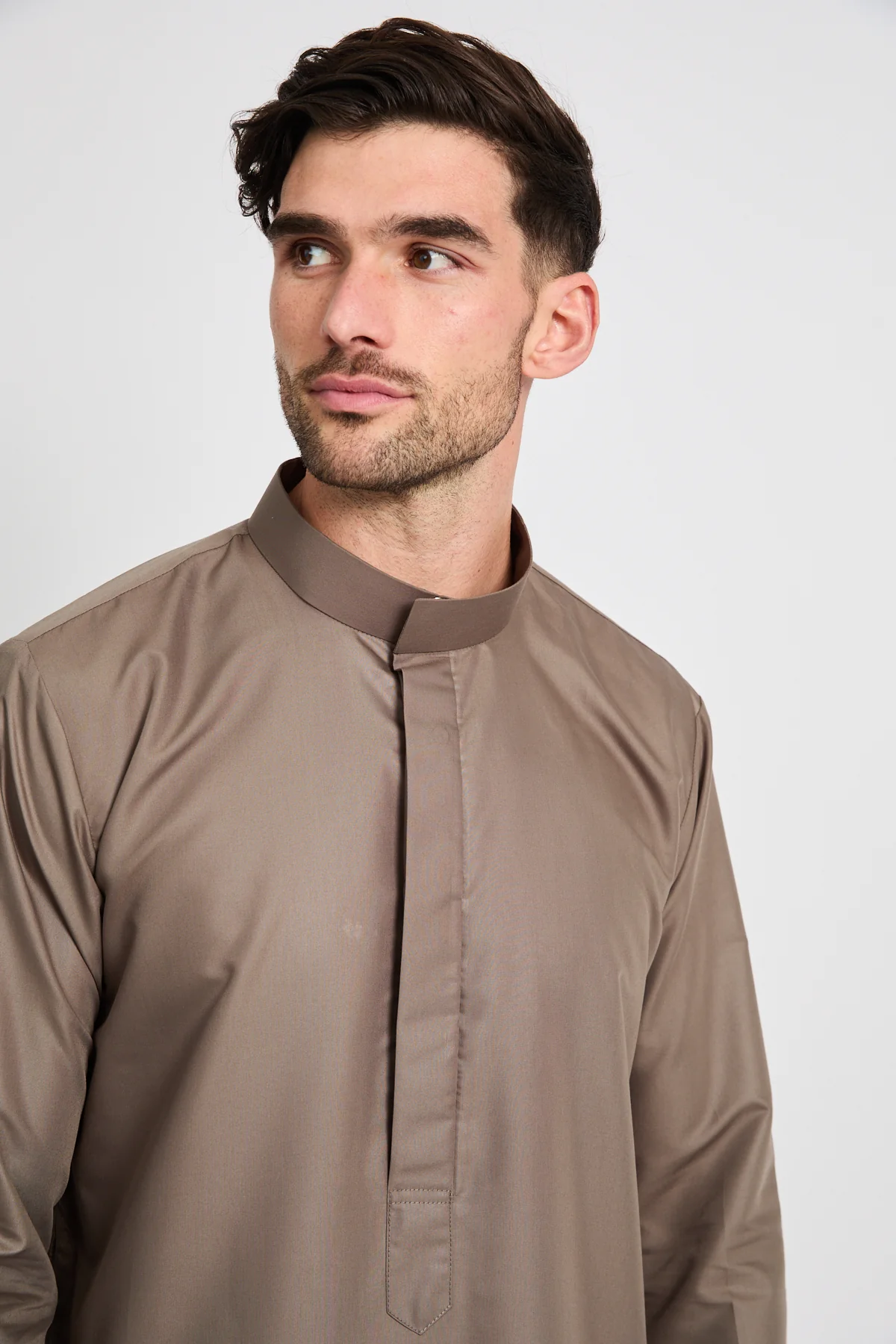 Premium Kuwaiti Thobe - Desert Taupe - Image 2