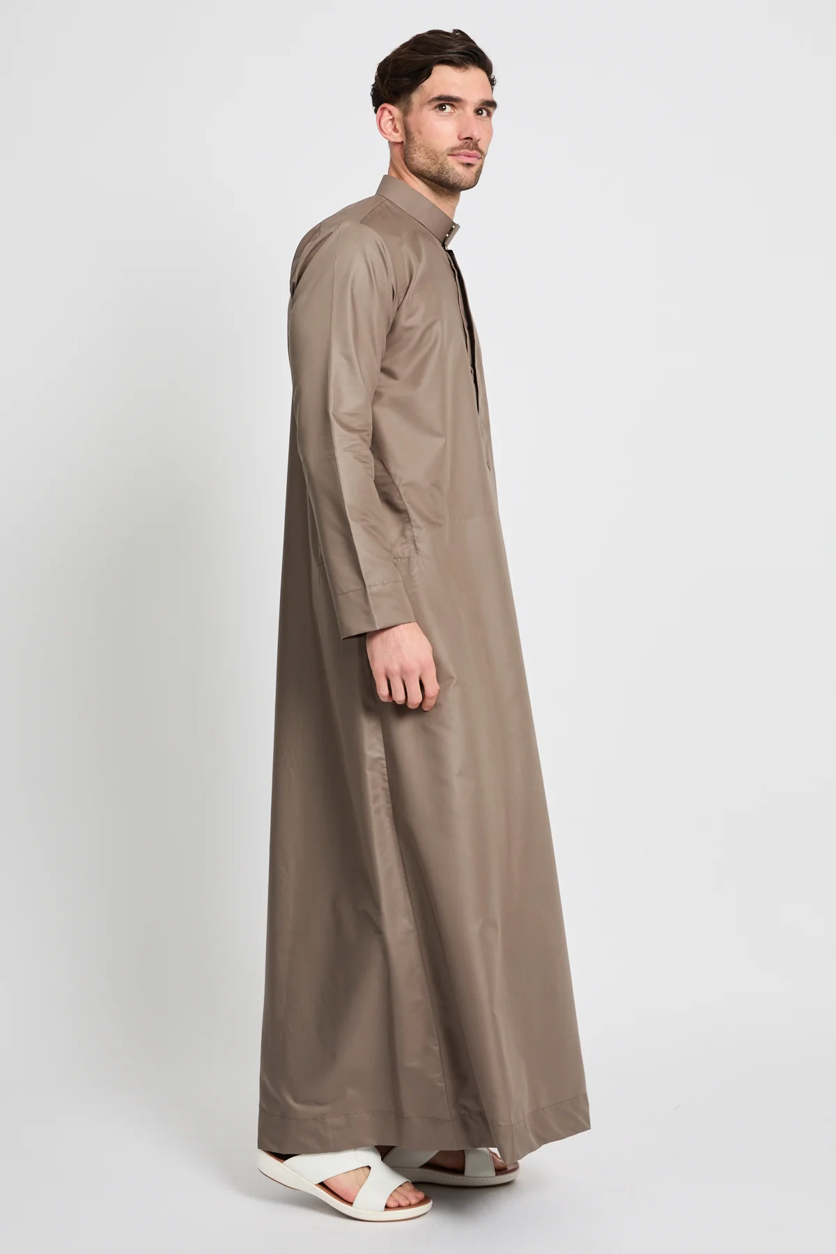 Premium Kuwaiti Thobe - Desert Taupe - Image 5
