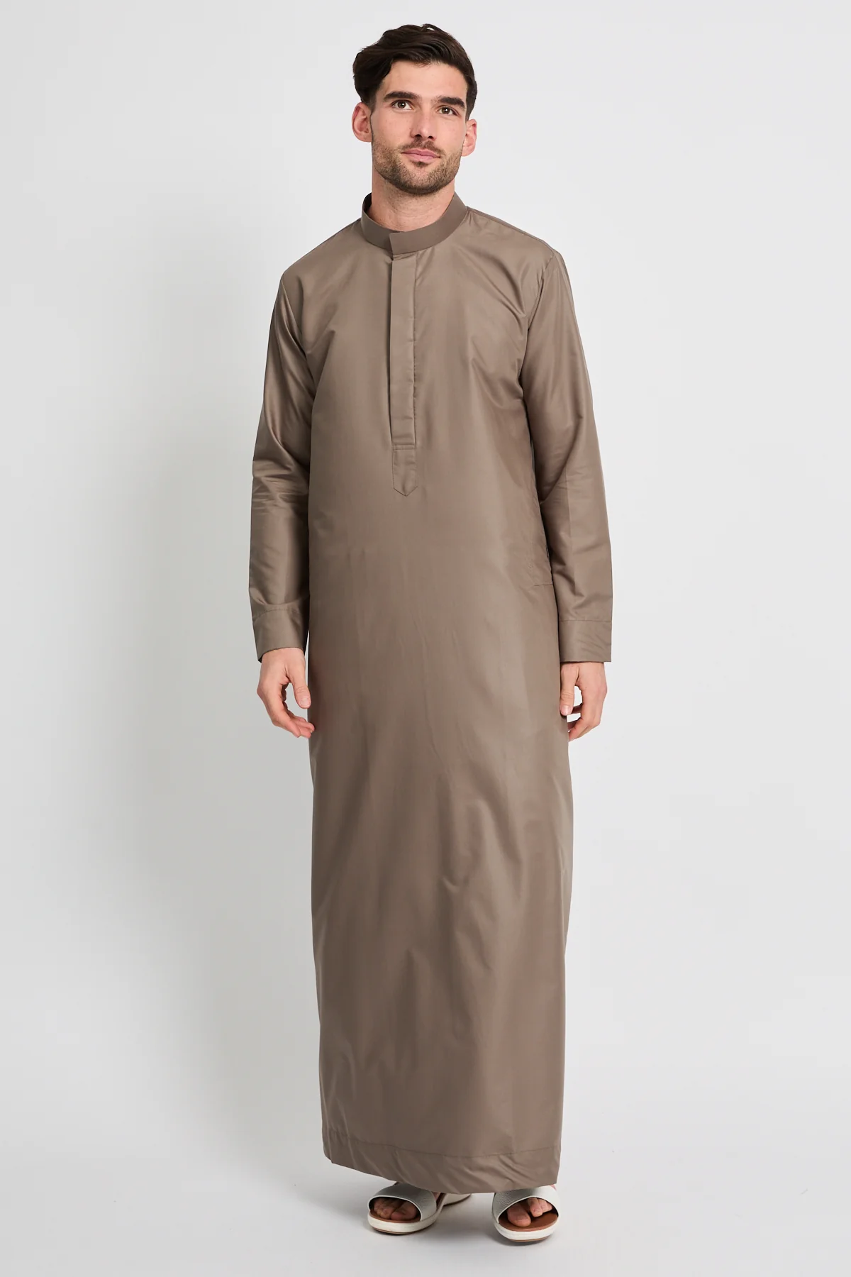Premium Kuwaiti Thobe - Desert Taupe - Image 6
