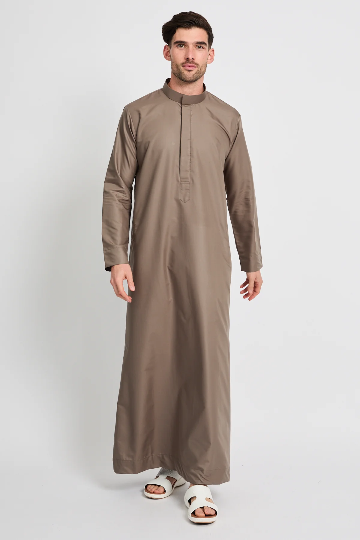 Premium Kuwaiti Thobe - Desert Taupe - Image 8