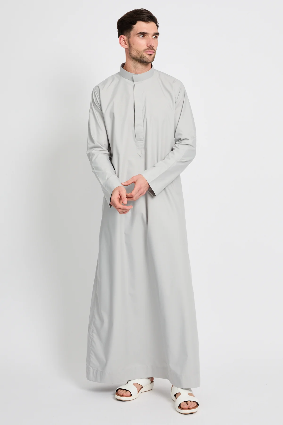 Premium Kuwaiti Thobe - Dove Grey