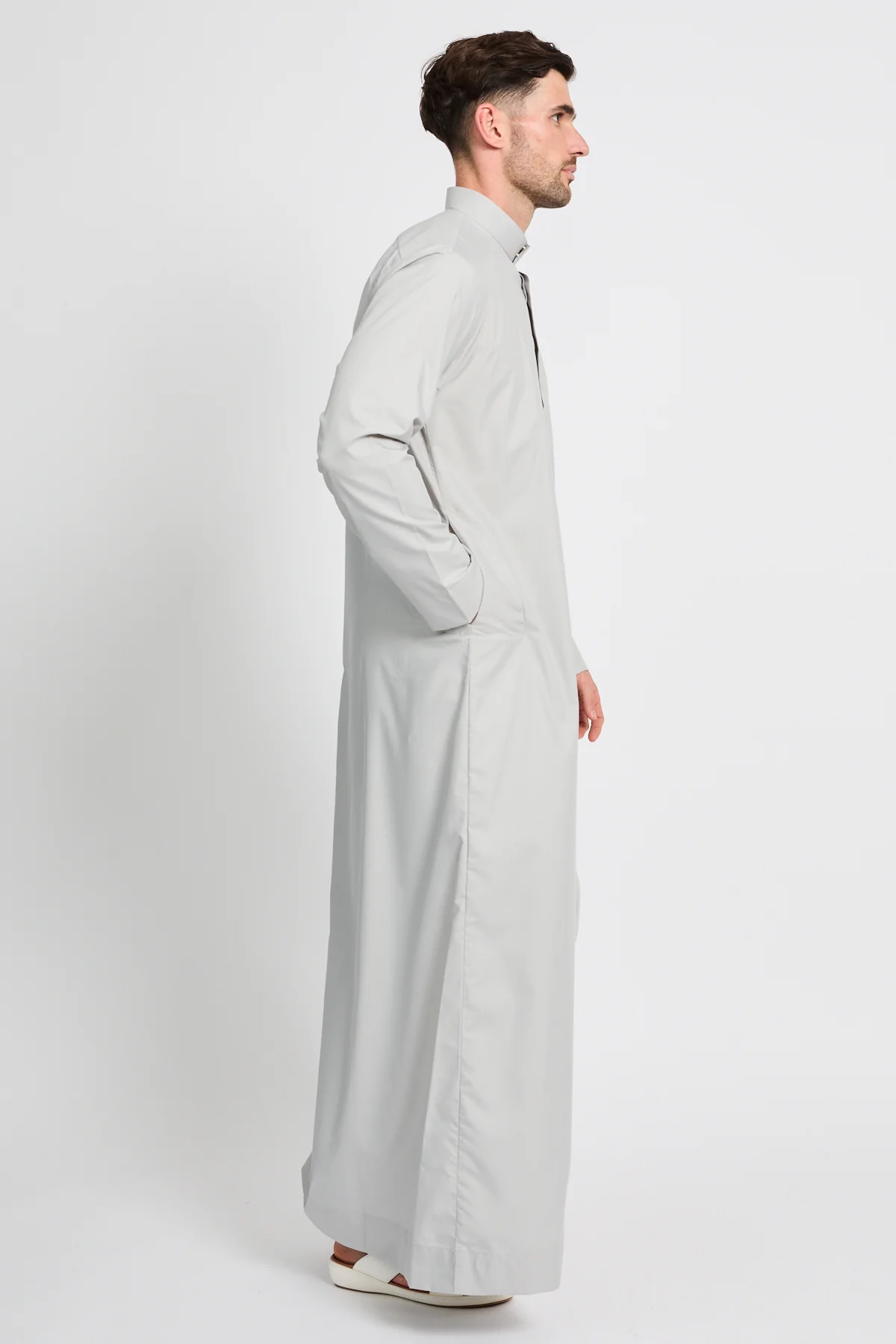 Premium Kuwaiti Thobe - Dove Grey - Image 8