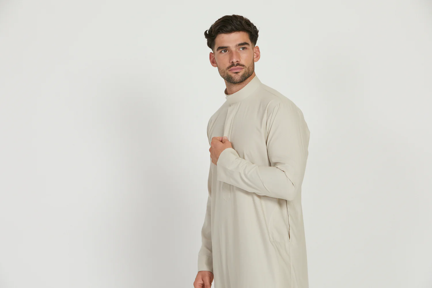 Premium Kuwaiti Thobe - Moonbeam - Image 7