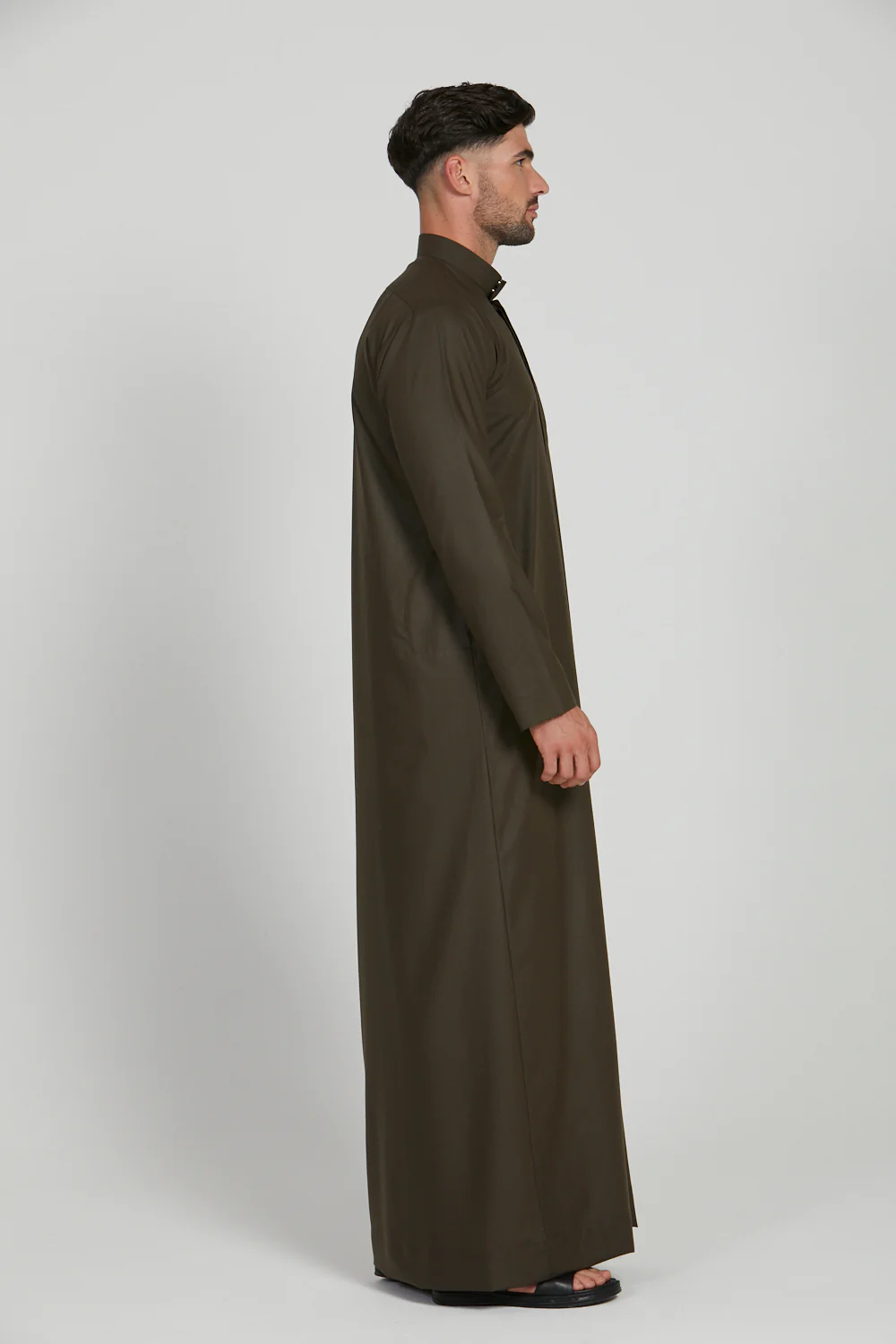 Premium Kuwaiti Thobe - Olive Night - Image 4