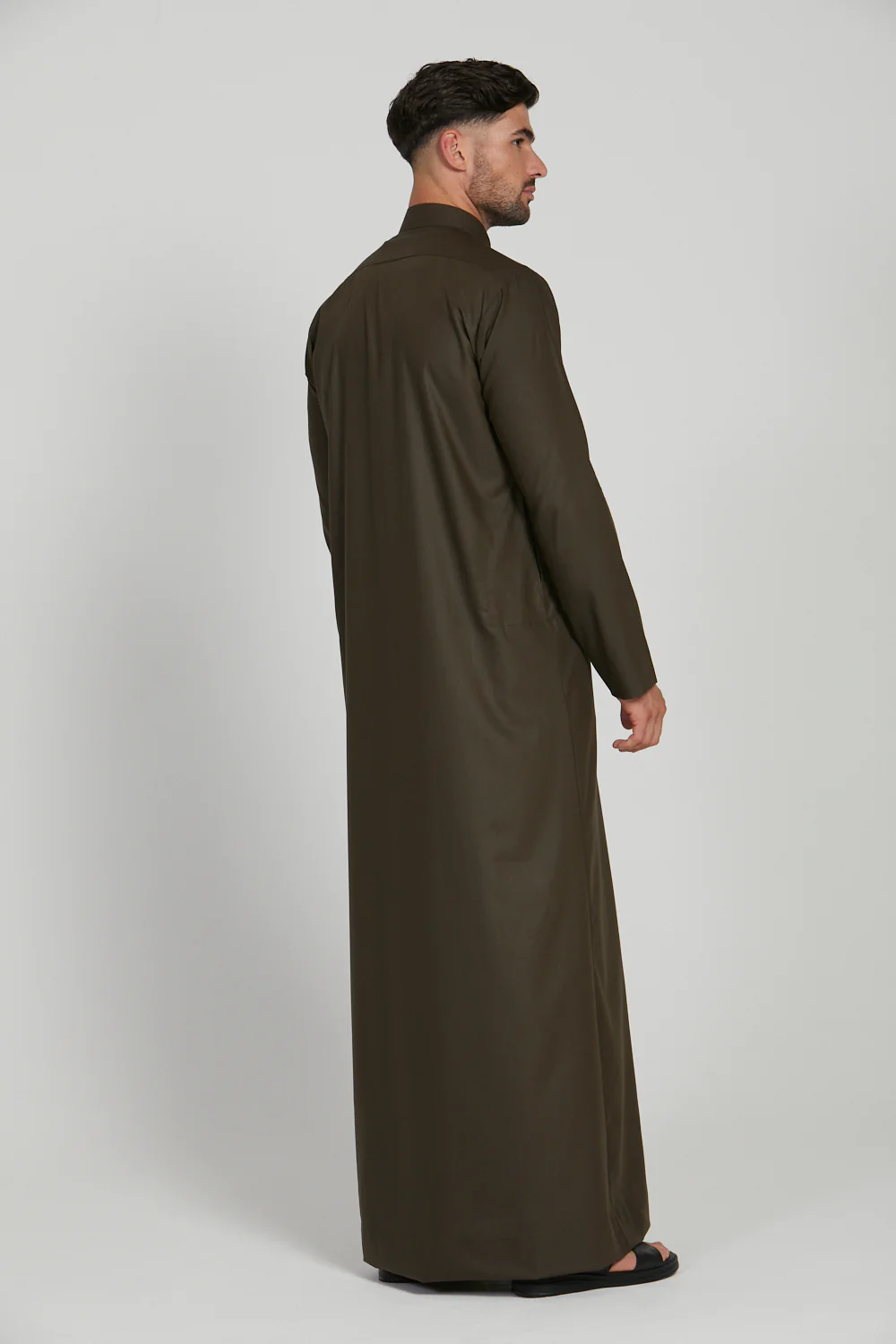 Premium Kuwaiti Thobe - Olive Night - Image 5
